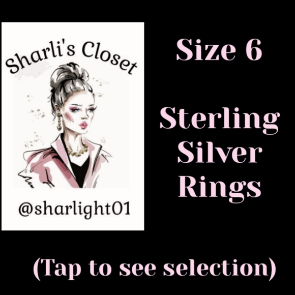 NEW Size 6 Genuine Sterling Silver Rings - Picture 2 of 11